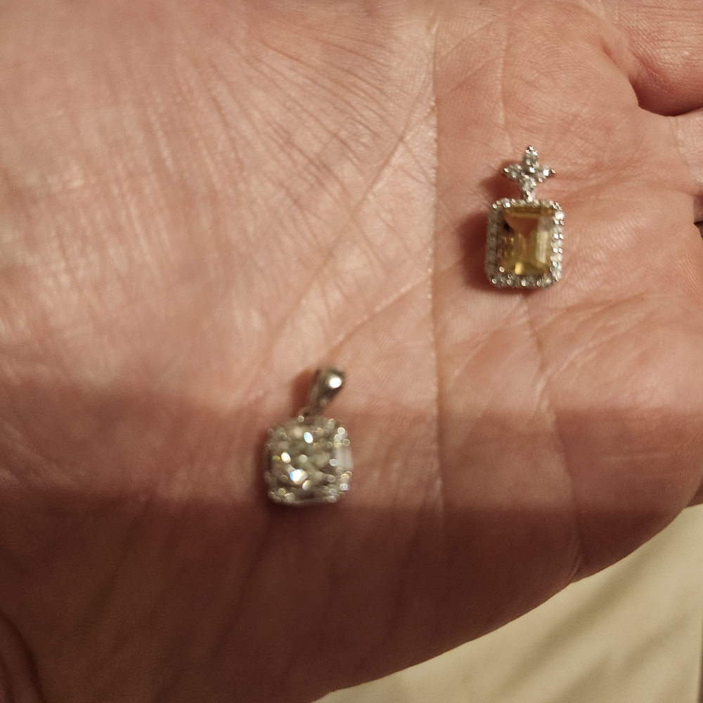 Elegant Silver Moisanite Pendant Set